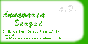 annamaria derzsi business card